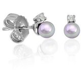  Ženske majorica cies nuage pearl biserne srebrne mindjuše sa cirkonom 4 mm ( 16287.06.2 000.010.1 ) Cene