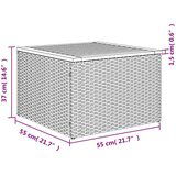  Vrtna garnitura - 11-dijelni set vrtnih sofa od poliratana s jastucima sivi - Siva Sa stolom 1 | shoptok.hr