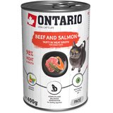 Ontario Cat Adult - goveja pašteta z lososom & spirulino 400 g | Shoptok.si
