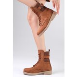 Mio Gusto Lyssa Womens Tan Lace-up Oxford Boots | Shoptok.si