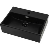 Maison Chic Umivalnik - Kopalna umivalnik - Lavabo z odprtino za pipo črna keramika 51,5x38,5x15 cm, (21684869) | Shoptok.si