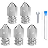 Elegoo Neptune 4 Plus/4 MAX Multi-size hardened steel nozzle pack (3pcs 0.4mm, 1pc 0.6mm, 1pc 0.8mm) Cene