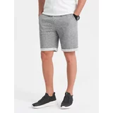 Ombre Men's LOOSE FIT melange fabric shorts - gray