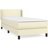  Box spring postelja z vzmetnico krem 100x200 cm umetno usnje, (20724374) | Shoptok.si
