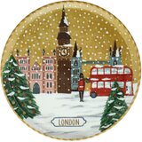 Tognana Tanjir za panetone Cinzia Xmas Postcard Londra, 29 cm, Šareni Cene
