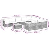  11-dijelni set vrtnih sofa od poliratana s jastucima crni Crna 55 x 55 x 36 cm | shoptok.hr