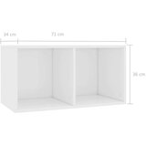 vidaXL Kutija za pohranu vinilnih ploča sjajna bijela 71x34x36 cm drvo | shoptok.hr