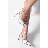 Mio Gusto Gina White Color Women's Heeled Evening Shoes Cene