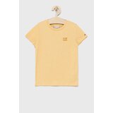 Tommy Hilfiger Otroški bombažen t-shirt rumena barva | Shoptok.si