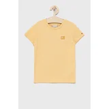 Tommy Hilfiger Otroški bombažen t-shirt rumena barva