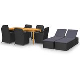  9-dijelni vrtni blagovaonski set crni Cijene