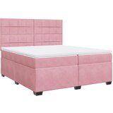 vidaXL Box spring postelja z vzmetnico roza 200x200 cm žamet, (21305013) Cene