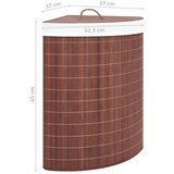  Kutna košara za rublje od bambusa smeđa 60 L | shoptok.hr