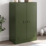 vidaXL Komoda olivno zelena 67x39x107 cm jeklo Cene