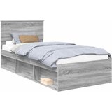  Krevetna konstrukcija s uzglavljem Siva Sonoma 90 x 200 cm | shoptok.hr