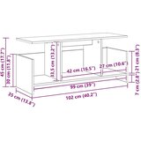 TV stojalo Dimljeni oreh 102 x 35 x 45 cm Konstruiran les, (5000132146) | Shoptok.si