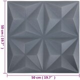  Zidne panele 48 pcs Origami siva 50 x 50 cm XPS pjena | shoptok.hr