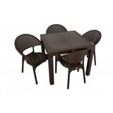  Bastenski set bambu 4 stolice i sto 90x90 braon Cene