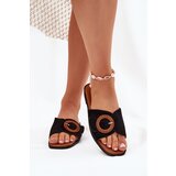 Boto Womens Slippers On Flat Heel With Buckle Black Lanoni | shoptok.hr