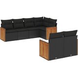  7-dijelni set vrtnih sofa od poliratana s jastucima crni | shoptok.hr