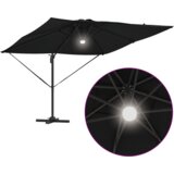 vidaXL samostojeći Roma suncobran s LED-ima crni 286x285x270 cm aluminij | shoptok.hr