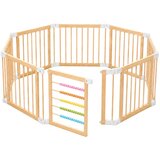 Ginger Home Drvena ogradica za igru 8 panela, masivni novozelandski bor, 140x140x61 cm | shoptok.hr