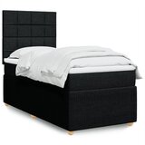 vidaXL Box spring postelja z vzmetnico črna 90x200 cm blago | Shoptok.si