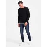 Ombre Men's cotton sweater with round neckline - black | Eponuda.ba