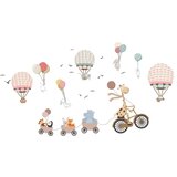 Ambiance Otroška stenska nalepka Ambient Animals and Hot Air Balloons in the Clouds, 90 x 60 cm | Shoptok.si