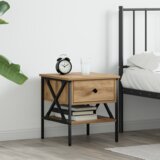 vidaXL Noćni ormarić od hrasta 40x42x45 cm Konstruirano drvo | shoptok.hr