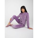 Fashion Hunters Purple women's velour set with Melody patches Cene