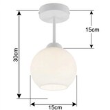 Brilagi LED prislonjen stropni luster RETRO GLASS 1xE27/60W/230V prečnik 15 cm beli | Eponuda.com