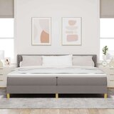  Postelja z vzmetnico z vzmetnico Taupe 200 x 200 cm Poliester, (5000127583) | Shoptok.si