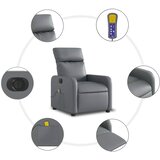  Električni masažni naslonjač od umjetne kože sivi | shoptok.hr