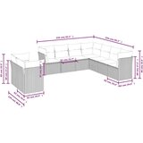  9-dijelni set vrtnih sofa s jastucima crni od poliratana | shoptok.hr
