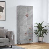 The Living Store Visoka komoda betonsko siva 69,5x34x180 cm inženirski les - Visoka Omara, (21435126) Cene