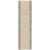 Flair Rugs Siv/kremno bel ročno tkan tekač iz mešanice volne 60x230 cm Minerals Border – Cene