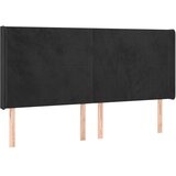  LED uzglavlje crno 163 x 16 x 118/128 cm baršunasto | shoptok.hr