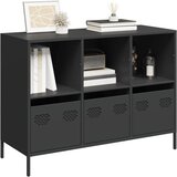 vidaXL Komoda črna 101,5x39x73,5 cm hladno valjano jeklo Cene