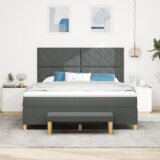  Krevet s podnožjem s madracem i klupom tamno sive tkanine 180x200 cm | shoptok.hr
