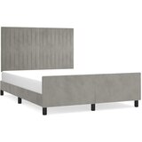 The Living Store Posteljni okvir z vzglavjem svetlo siv 140x190 cm žamet - Posteljni Okvir Z Vzglavjem, (21492677) | Shoptok.si