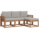  Set vanjskih sofa s jastukom 4 pcs Prirodna i svijetlo siva | Eponuda.com