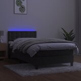  box spring s madracem LED tamnosivi 90x190 cm baršun | shoptok.hr