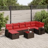 vidaXL 8-dijelni set vrtnih sofa s jastucima smeđi od poliratana | shoptok.hr