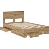  Okvir za krevet s ladicama Umjetnički hrast 120 x 190 cm | shoptok.hr