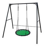  Double Fun Gnezdo - velika ljuljaška za decu - crna metalna konstrukcija 120x160x200 i ljuljaška krug | ePonuda.com