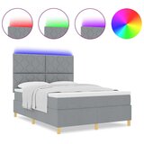  LED Box Spring Postelja Svetlo siva 140 x 200 cm blago, (5000125789) | Shoptok.si