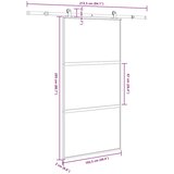 Klizna vrata s priborom 102,5x205 cm kaljeno staklo i aluminij | Eponuda.ba