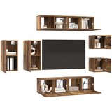 vidaXL Set TV komoda s policom Zidne s pohranom s vratima 8 pcs Staro drvo 30.5 x 30 x 60 cm | shoptok.hr