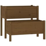 Maison Chic Visoka greda - Greda - Cvetlični Lonec medeno rjava 84,5x84x75 cm trdna borovina, (21788742) Cene